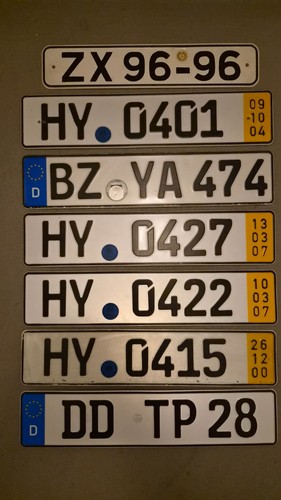 Kennzeichen nummernschilder - kennzeichen,