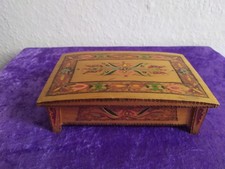 Schmuckkasten  seltene, einzigartige Schatulle  handbemalt  DDR Holz 19 x 12 x 6