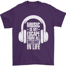 Music Is My Escape From B/S IN Life Tanz Herren 100% Baumwoll
