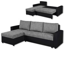 Ecksofa - schwarz-grau -