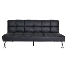 B-Ware Sofa MCW-K21, Klappsofa Couch Schlafsofa, 181x107cm Kunstleder, schwarz