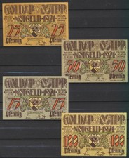 Goldap - Stadt - 4x Notgeld -