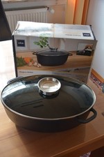 EKA Aluguss-Bräter, Gänsebräter, oval mit Glasdeckel Gr. ca. 39 x 26 x 13 cm