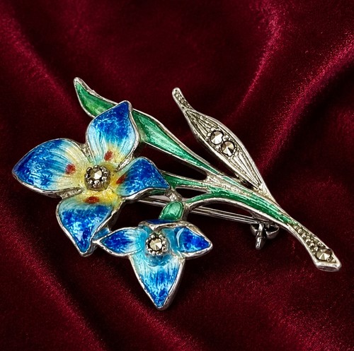 Jugendstil brosche blumen - jugendstil,