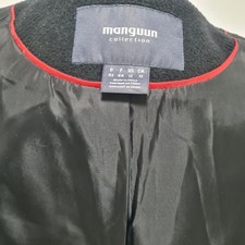 Manguun Langer Woll Mantel Gr. 40 Schwarz Damen Wintermantel