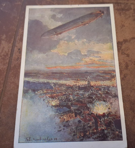 Künstler zeppelin über - künstler-ak,