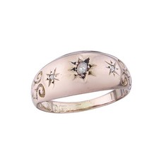 Ring Rosenschliff Diamant 375er Roségold Antik