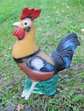 GL Gustav Liebermann Hahn 38,5x27cm Gartenzwerg 823/35 Huhn Glasaugen