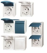 Busch Jaeger Schalter Steckdosen Sortiment IP44 Aufputz AP Feuchtraum Jäger