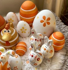 Osterdeko Keramik Bunt Hasen