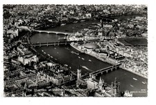 LONDON - The Thames at Westminster - Luftaufnahme - gelaufen 1958