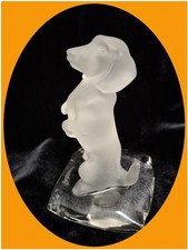 NACHTMANN Germany Hund Dackel Bleikristall Kristall Glas Figur Sockel selten TOP