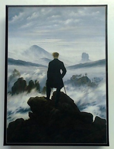 Wanderer über dem nebelmeer - über,