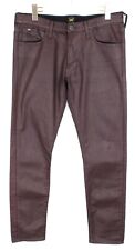 Lee Luke Jeans Herren Schlank W32/L32 Reißverschluss Bordeauxrot