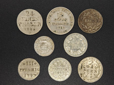 Altdeutschland Silbermünzen Konvolut mit 8 Silbermünzen.
