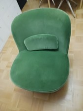 Drehsessel " Stockholm " aus grünem Samt mit Kissen , 360 o drehbar