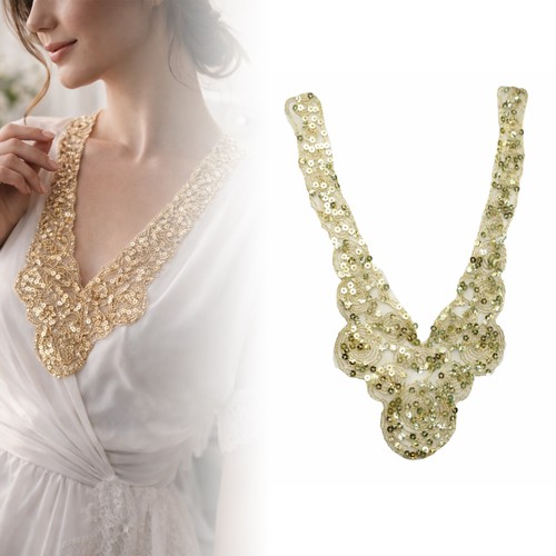 Gold pailletten spitze - gold,