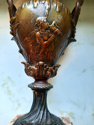 Antike bronze vase mit - bronze/vase,