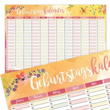 Geburtstagskalender Blumen-Motiv DIN A3 jahresunabhängig Dauerkalender dv_432