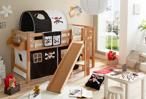 Ticaa hochbett mit rutsche - mit,