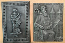 Buderus Kunstguss Plakette Relief 2 Jahresplaketten 1983, 1984