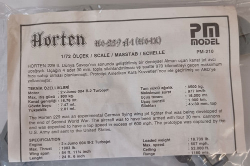 Horten 229 pm - a-1, model