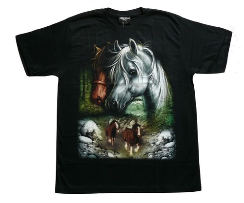 Shirt pferde wildbach l - pferde,