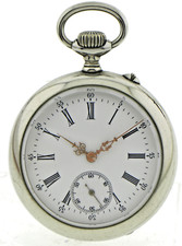 LONGINES Herren- Unisex Taschenuhr wohl Kal. 18- silberfarbenes Gehäuse Ø41mm