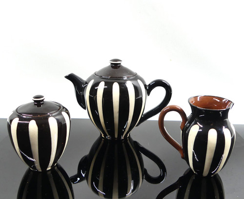 Vintage schwarz weiß keramik - vintage, schwarz/weiß