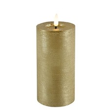 LED-Stumpenkerze Gold Ø 7,5