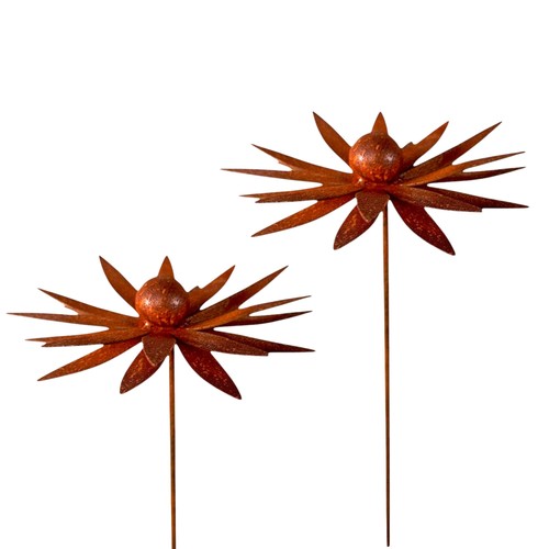 2er set edelrost gartenstecker - 2er-set,