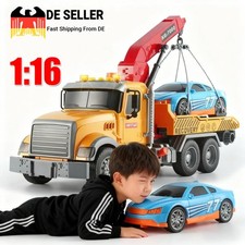 Abschleppwagen Spielzeug Großer Transporter LKW Lastwagen 1:16 mit Licht Sound