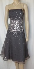 Seidenkleid grau silber - 42,