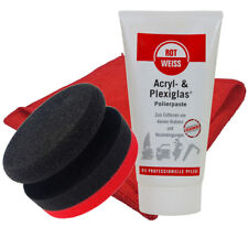 Rotweiss Acryl& Plexiglas Polierpaste 150ml + Handpolierschwamm + Microfasertuch