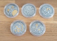 Sammlung Legendary Warriors 5 x 1 oz Silber Antik Finish