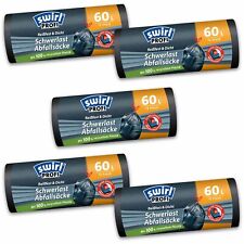 Swirl Profi Schwerlast Abfallsack Müllbeutel Schwarz 60 Liter reißfest stark neu