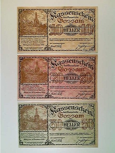 Notgeld gossam 20 und - gossam,, 50