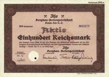 Ilse Bergbau AG 1942 Grube Ilse bei Senftenberg Niederlausitz Brandenburg 100 RM