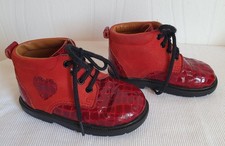 Nelli Babyschuhe kirschrot Leder Lauflerner Lackschuhe Herzen Gr. 21 mittel