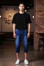 Blue Monkey Herrenjeans, Größe 34 Short, Dreiviertellänge, Blautöne Medium, Neu.