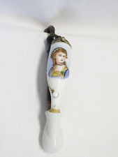 Pfeife Porzellan Bemalter Frauenkopf um 1900,24 cm,Top