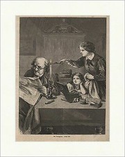 Ein Zeitungsleser Holzstich W