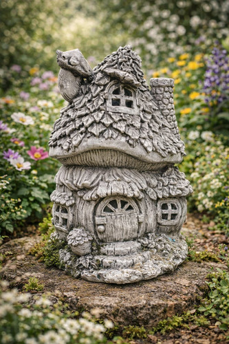 Elfenhaus feenhaus steinfigur - feenhaus,