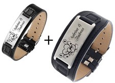 ID Leder Partnerarmbänder mit