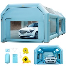 8x4x3m Aufblasbare Zelt Auto Lackierkabine Sprühkabine Campingzelt Blau