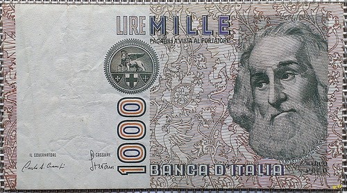 1000 lire banknote geldschein - 1000,