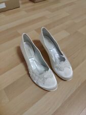 Brautschuhe zur Hochzeit mit Absatz Pumps Weiß 40