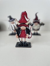 Halloween Holzfigur – Teufel Gnom Kostüm – handbemalt Unikat