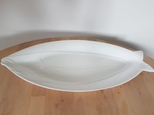 Große Fischplatte Servierteller Porzellan weiß, ca. 57cm, wie neu