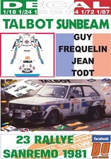 DECAL TALBOT SUNBEAM LOTUS